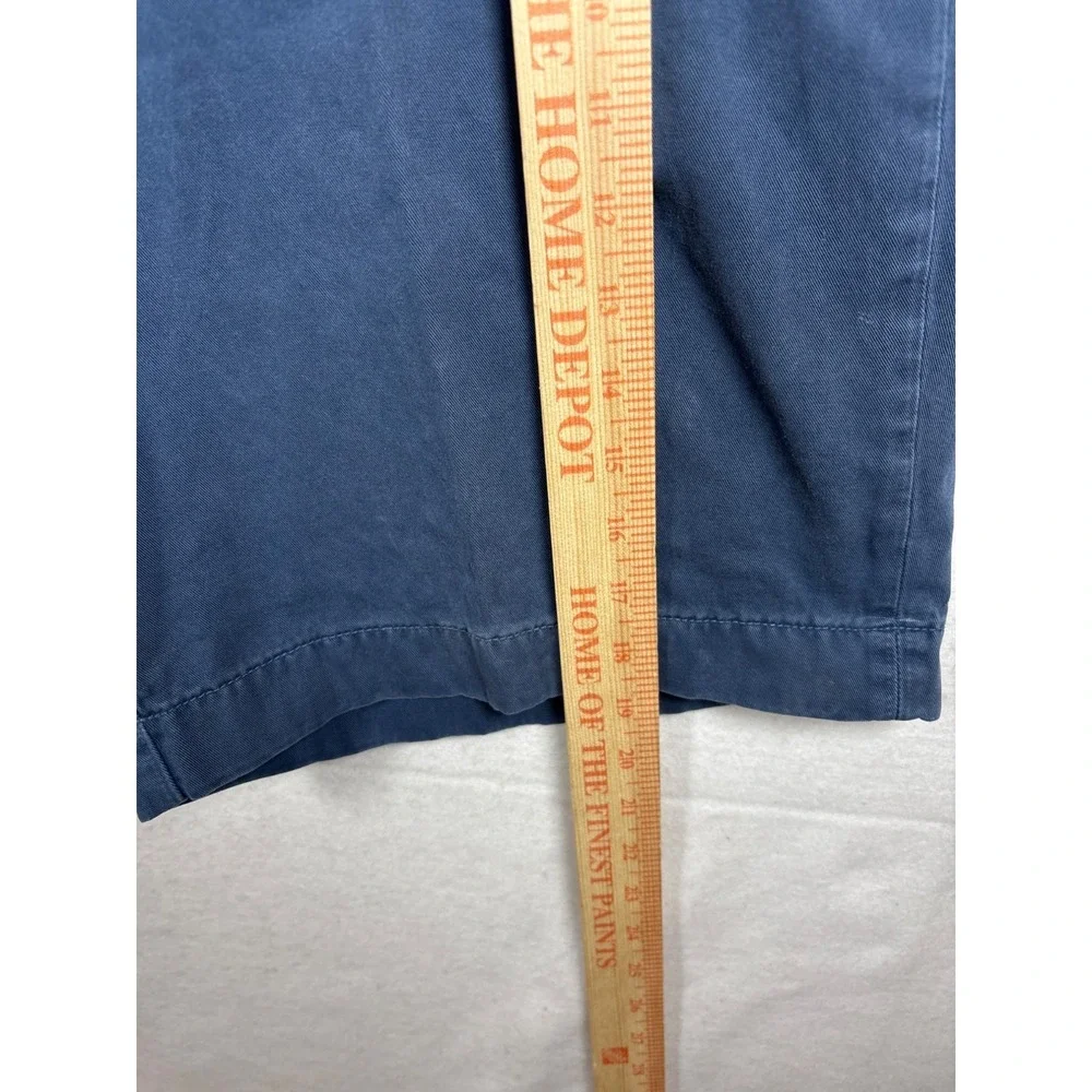 J Crew Stanton Shorts Navy Blue Chino Flat Front Mens Size 36‎